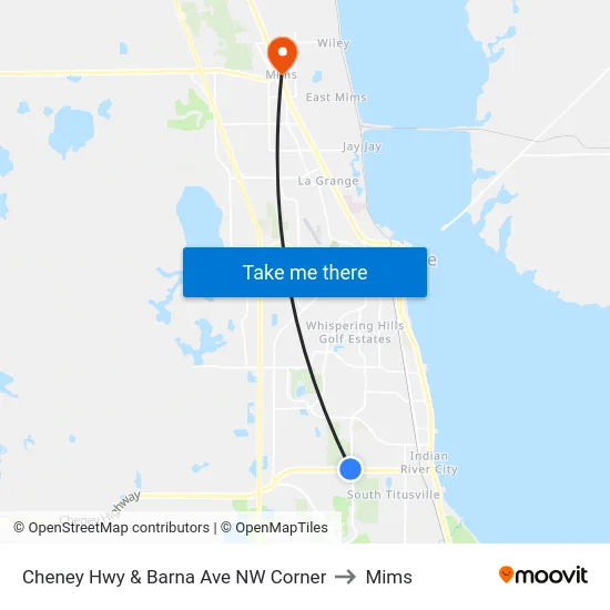 Cheney Hwy & Barna Ave NW Corner to Mims map