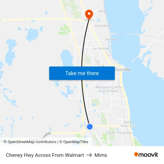 Cheney Hwy Across From Walmart to Mims map