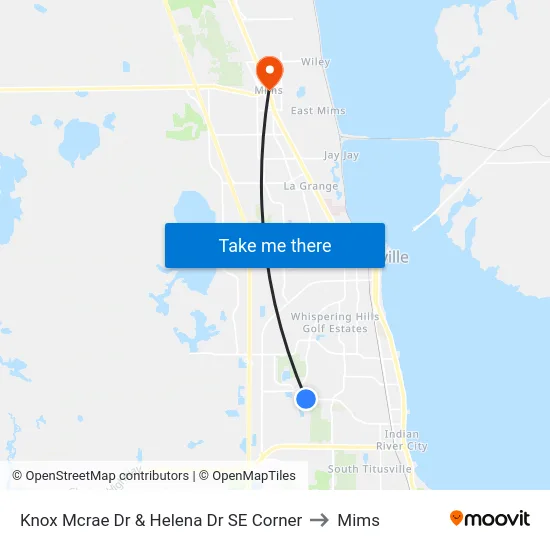 Knox Mcrae Dr & Helena Dr SE Corner to Mims map