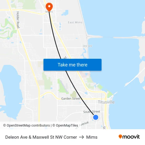 Deleon Ave & Maxwell St NW Corner to Mims map