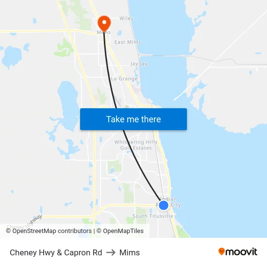 Cheney Hwy & Capron Rd to Mims map