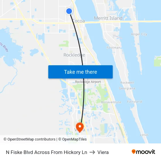 N Fiske Blvd Across From Hickory Ln to Viera map