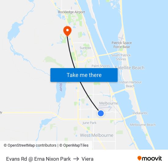 Evans Rd @ Erna Nixon Park to Viera map