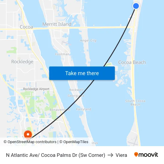 N Atlantic Ave/ Cocoa Palms Dr (Sw Corner) to Viera map