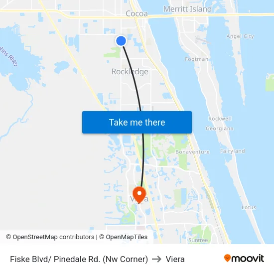 Fiske Blvd/ Pinedale Rd. (Nw Corner) to Viera map