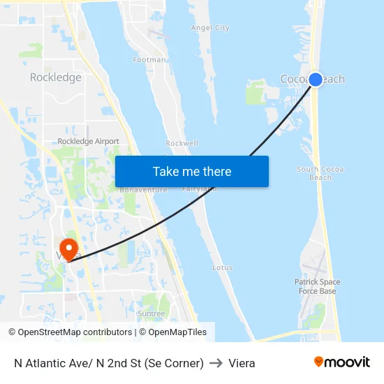N Atlantic Ave/ N 2nd St (Se Corner) to Viera map
