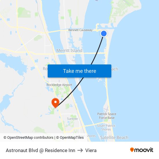 Astronaut Blvd @ Residence Inn to Viera map