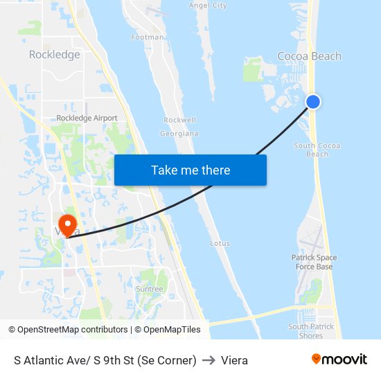 S Atlantic Ave/ S 9th St (Se Corner) to Viera map