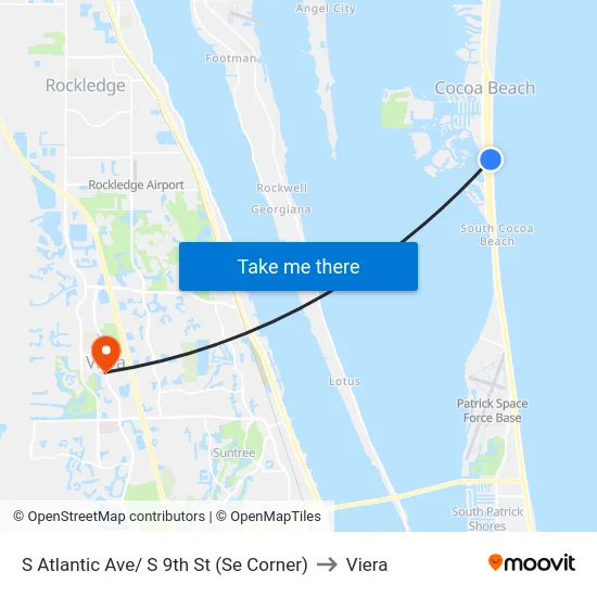 S Atlantic Ave/ S 9th St (Se Corner) to Viera map