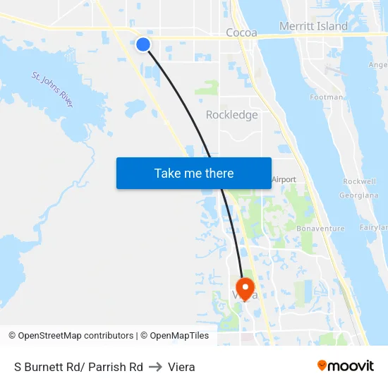 S Burnett Rd/ Parrish Rd to Viera map