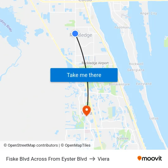 Fiske Blvd Across From Eyster Blvd to Viera map