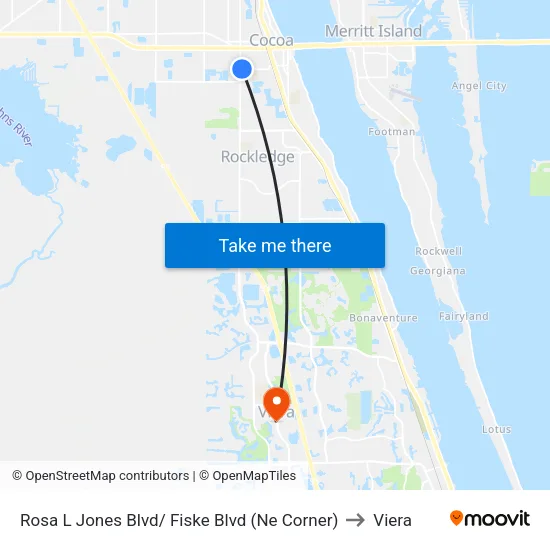 Rosa L Jones Blvd/ Fiske Blvd (Ne Corner) to Viera map