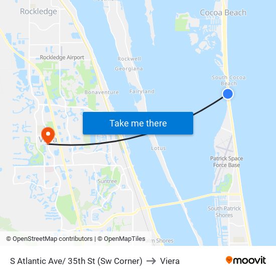 S Atlantic Ave/ 35th St (Sw Corner) to Viera map