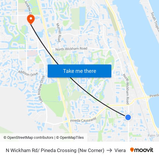 N Wickham Rd/ Pineda Crossing (Nw Corner) to Viera map