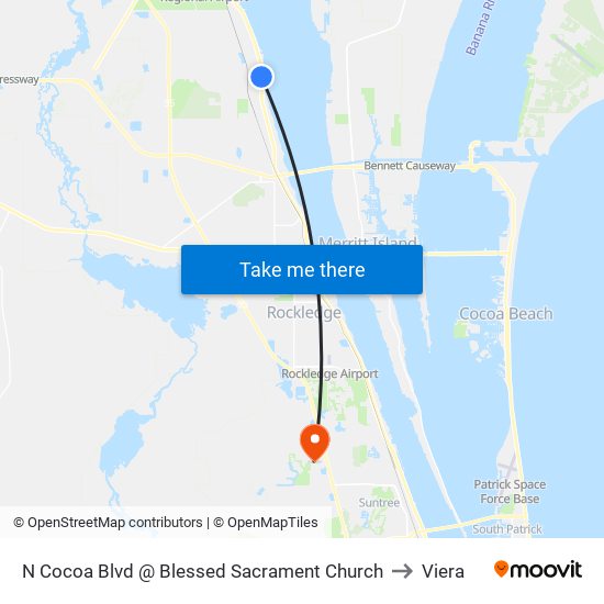 N Cocoa Blvd @ Blessed Sacrament Church to Viera map