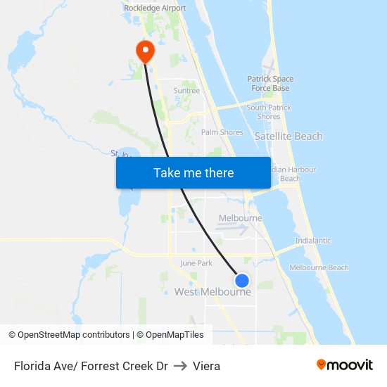 Florida Ave/ Forrest Creek Dr to Viera map