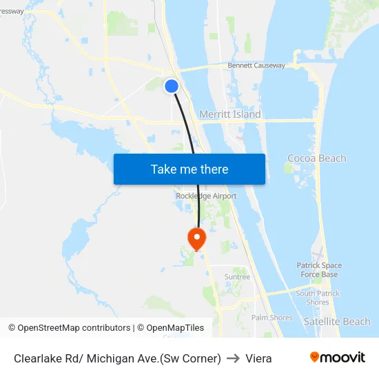 Clearlake Rd/ Michigan Ave.(Sw Corner) to Viera map
