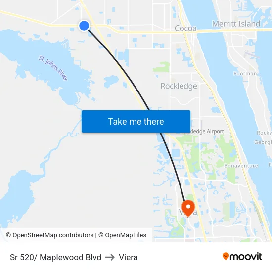 Sr 520/ Maplewood Blvd to Viera map