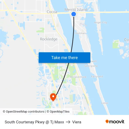 South Courtenay Pkwy @ Tj Maxx to Viera map