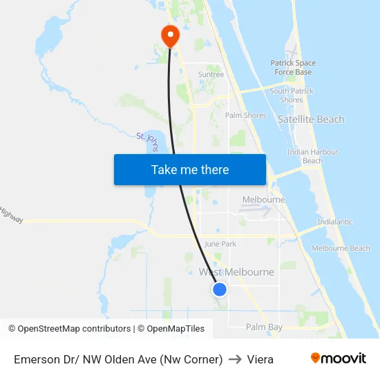 Emerson Dr/ NW Olden Ave (Nw Corner) to Viera map
