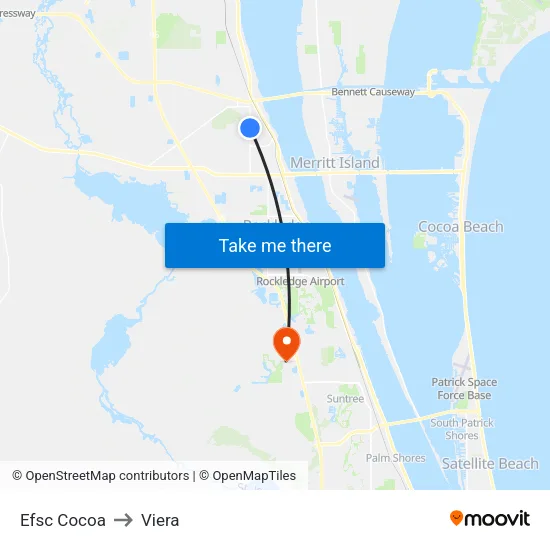 Efsc Cocoa to Viera map