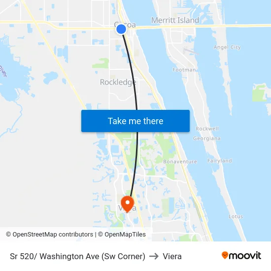 Sr 520/ Washington Ave (Sw Corner) to Viera map