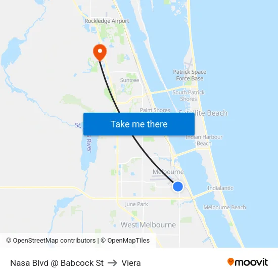 Nasa Blvd @ Babcock St to Viera map