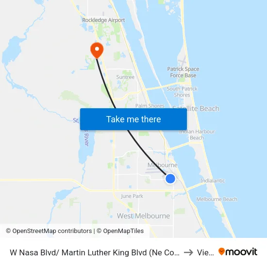 W Nasa Blvd/ Martin Luther King Blvd (Ne Corner) to Viera map