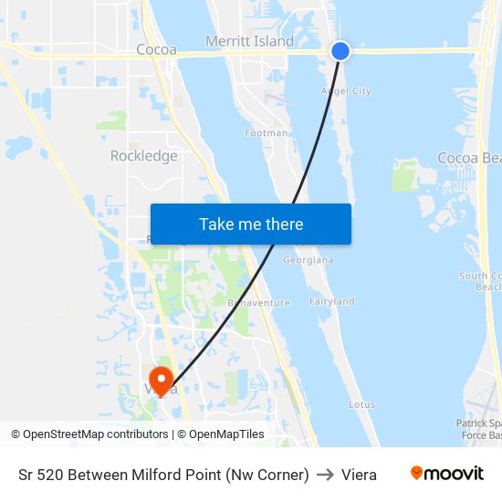 Sr 520 Between Milford Point (Nw Corner) to Viera map