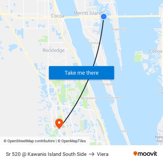 Sr 520 @ Kawanis Island South Side to Viera map