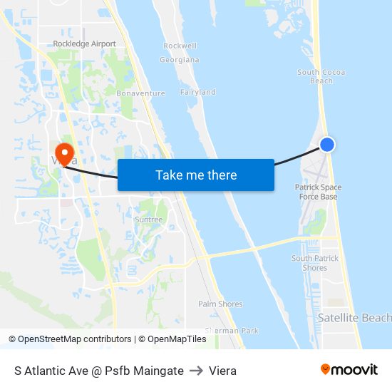 S Atlantic Ave @ Psfb Maingate to Viera map