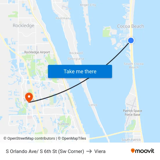 S Orlando Ave/ S 6th St (Sw Corner) to Viera map