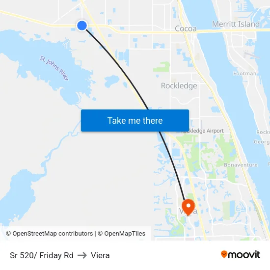 Sr 520/ Friday Rd to Viera map