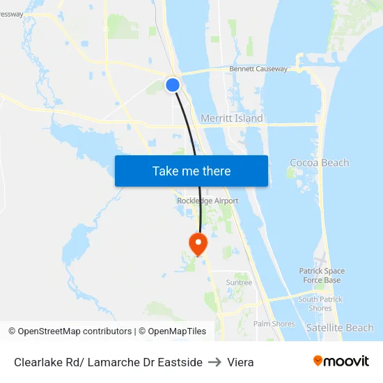 Clearlake Rd/ Lamarche Dr Eastside to Viera map