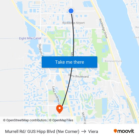 Murrell Rd/ GUS Hipp Blvd (Nw Corner) to Viera map