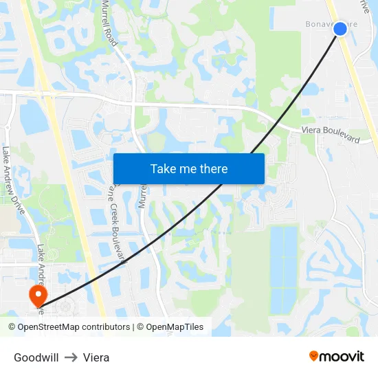 Goodwill to Viera map