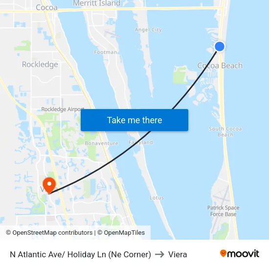 N Atlantic Ave/ Holiday Ln (Ne Corner) to Viera map