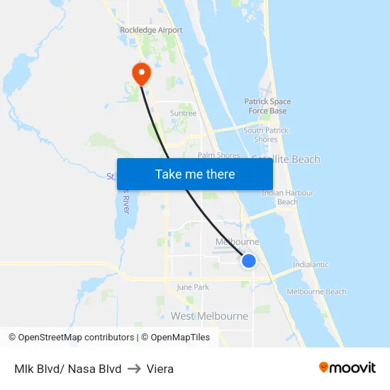 Mlk Blvd/ Nasa Blvd to Viera map
