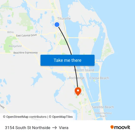 3154 South St Northside to Viera map