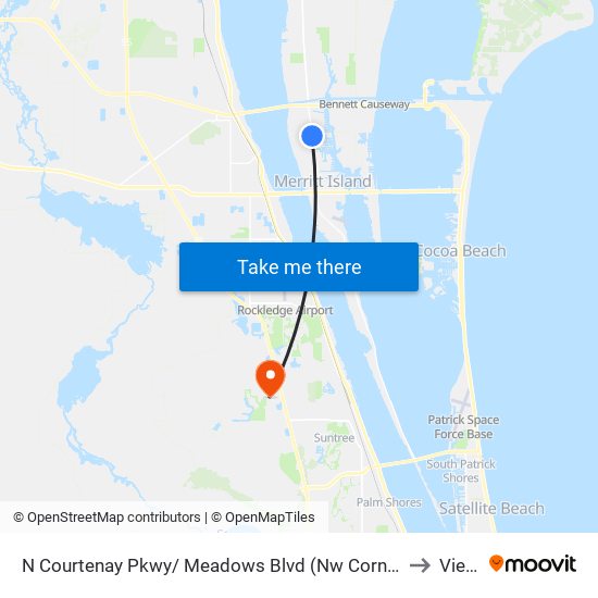 N Courtenay Pkwy/ Meadows Blvd (Nw Corner) to Viera map