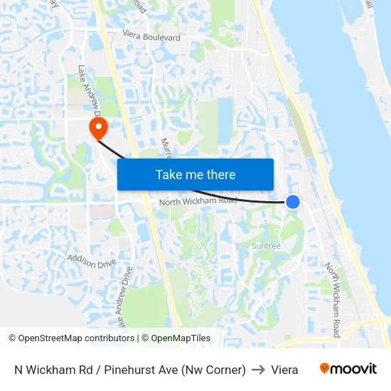 N Wickham Rd / Pinehurst Ave (Nw Corner) to Viera map