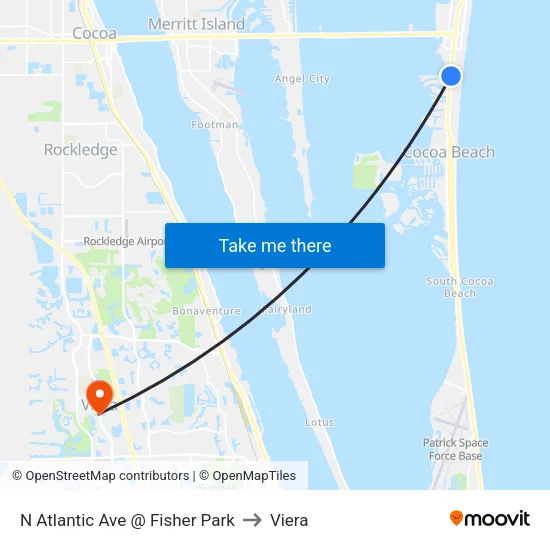 N Atlantic Ave @ Fisher Park to Viera map