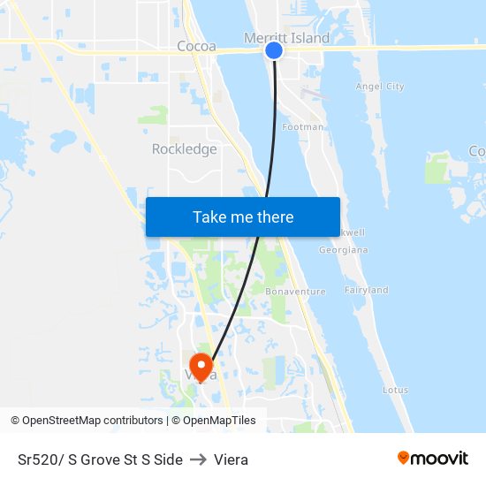 Sr520/ S Grove St S Side to Viera map