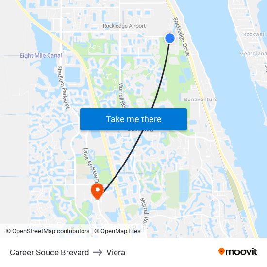 Career Souce Brevard to Viera map