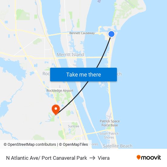 N Atlantic Ave/ Port Canaveral Park to Viera map