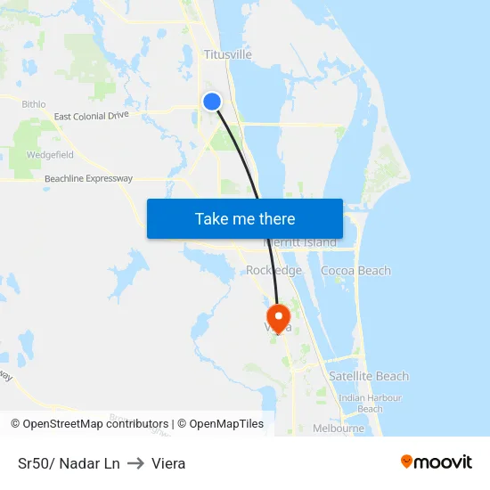 Sr50/ Nadar Ln to Viera map