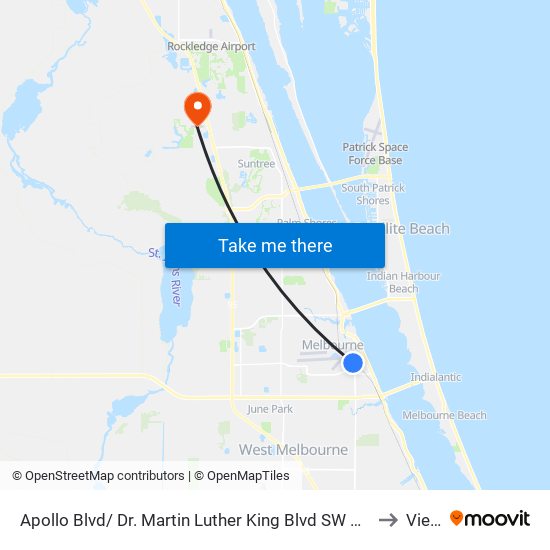 Apollo Blvd/ Dr. Martin Luther King Blvd SW Corner to Viera map