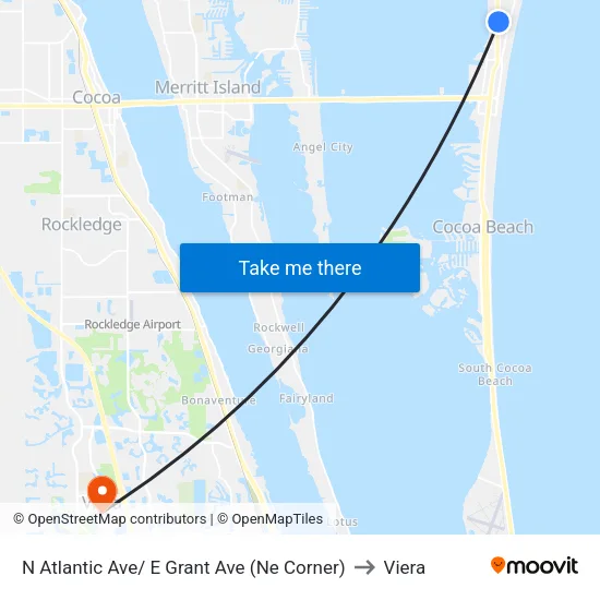 N Atlantic Ave/ E Grant Ave (Ne Corner) to Viera map