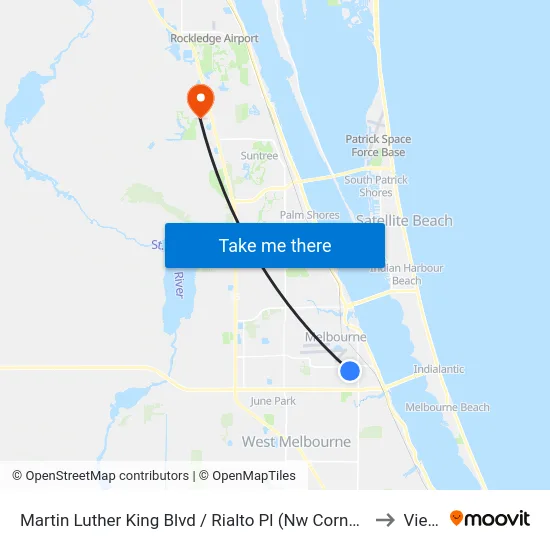 Martin Luther King Blvd / Rialto Pl (Nw Corner) to Viera map