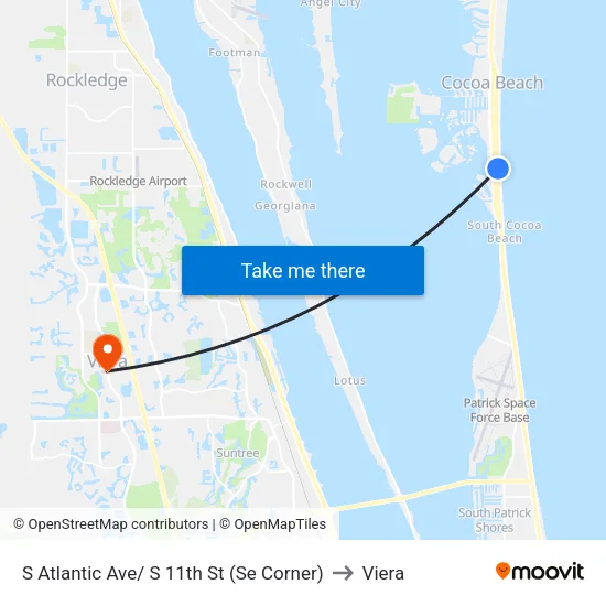S Atlantic Ave/ S 11th St (Se Corner) to Viera map